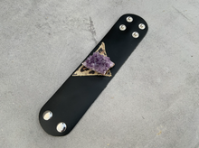 Load image into Gallery viewer, Amethyst Cuff Leather Cuff