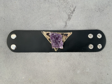 Load image into Gallery viewer, Amethyst Cuff Leather Cuff