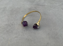 Load image into Gallery viewer, GEO Gold Amethyst Point Cuff