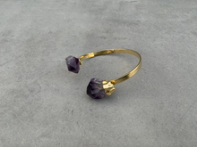 Load image into Gallery viewer, GEO Gold Amethyst Point Cuff