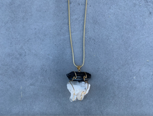 Load image into Gallery viewer, GEO Black Tourmaline + Crystal Cluster Necklace